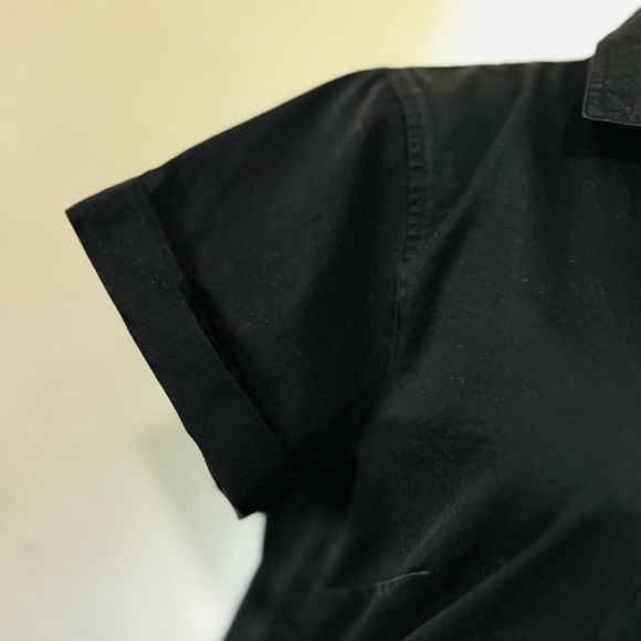 J Crew Short Sleeve Cotton Shirt Dress in Bkack - Picture 8 of 13